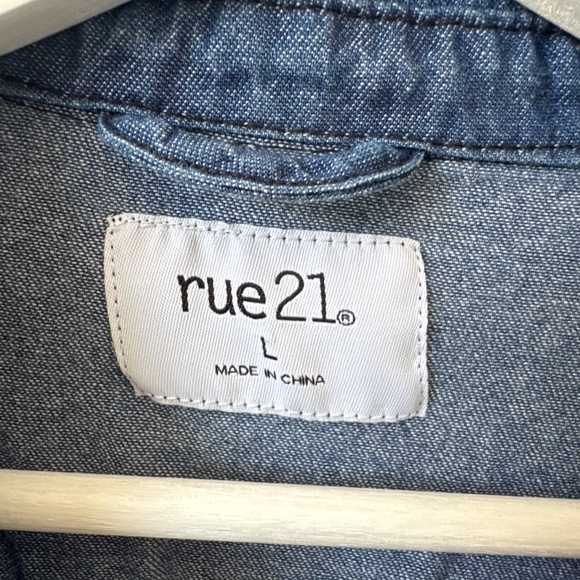 Rue 21 denim button up shirt - Picture 2 of 6